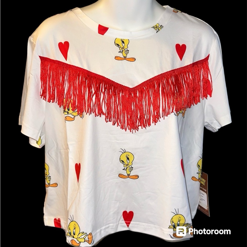 10/12 Large Unique Vintage Looney Tunes NWT Tweety Bird Boxy Crop